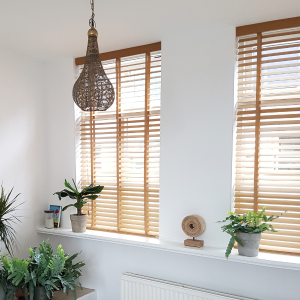 Bamboe houten jaloezieën